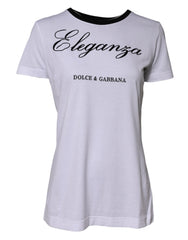Dolce & Gabbana White Eleganza Cotton Crew Neck Tee T-shirt