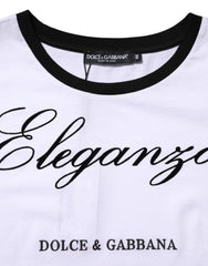 Dolce & Gabbana White Eleganza Cotton Crew Neck Tee T-shirt