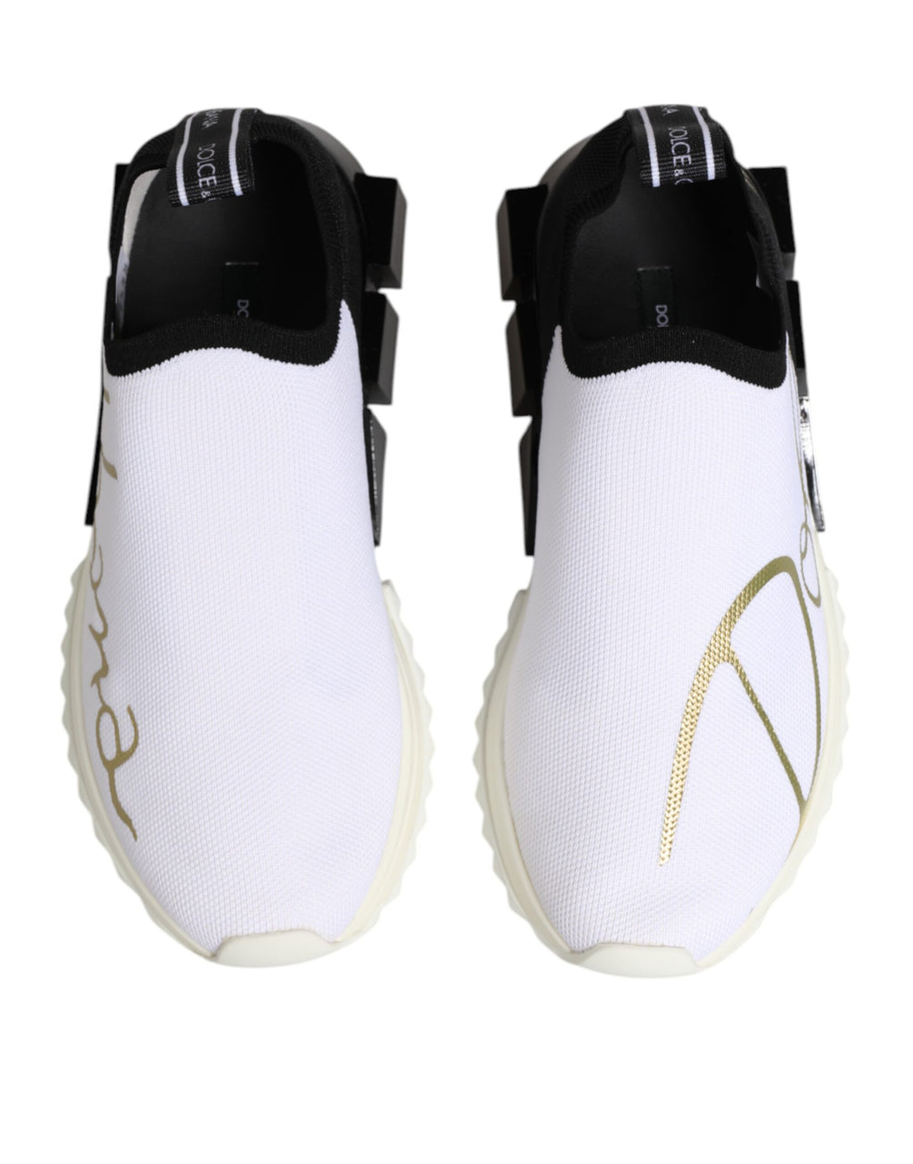 Hvite svarte lave Sorrento-sneakers