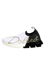 Dolce & Gabbana White Black Low Top Sorrento Sneakers Shoes