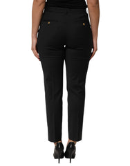 Dolce & Gabbana Black Polyester Tapered Women Trouser Pants