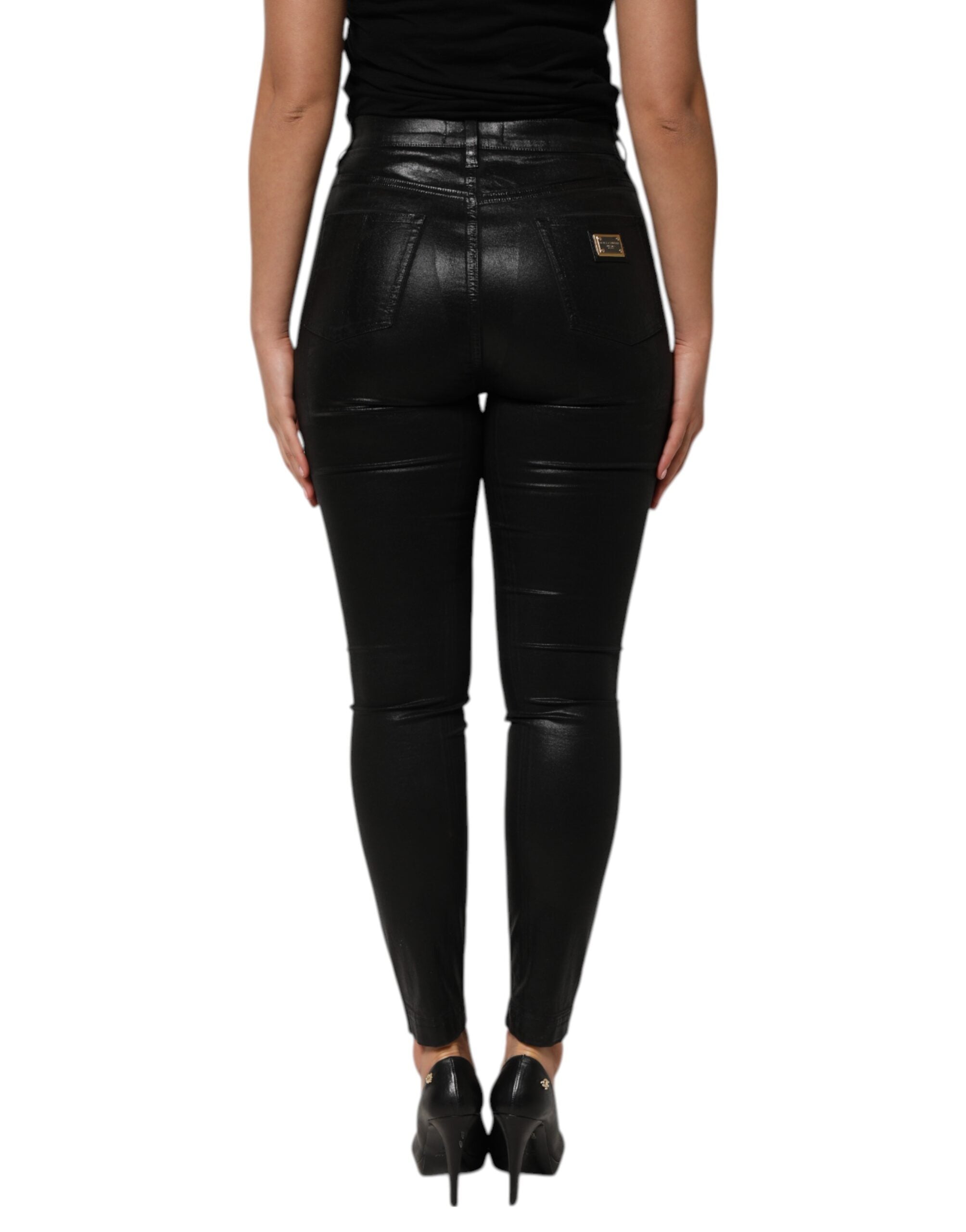 Svarta skinny jeans med hög midja och GRACE-deim