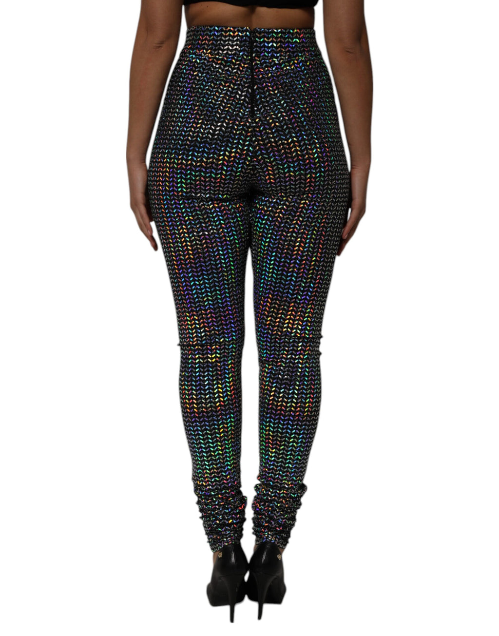 Flerfärgade paljettbesatta leggingsbyxor