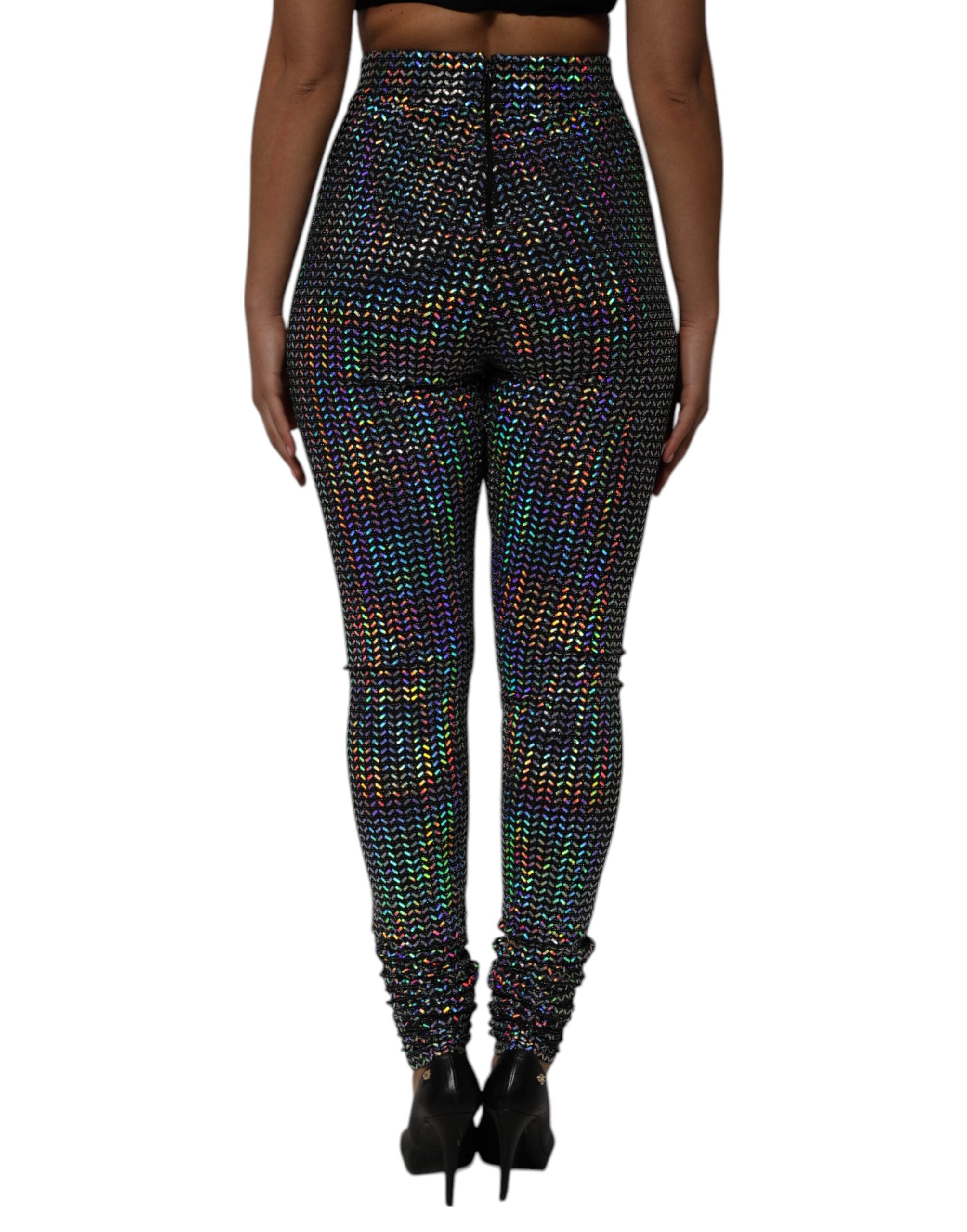 Flerfärgade paljettbesatta leggingsbyxor