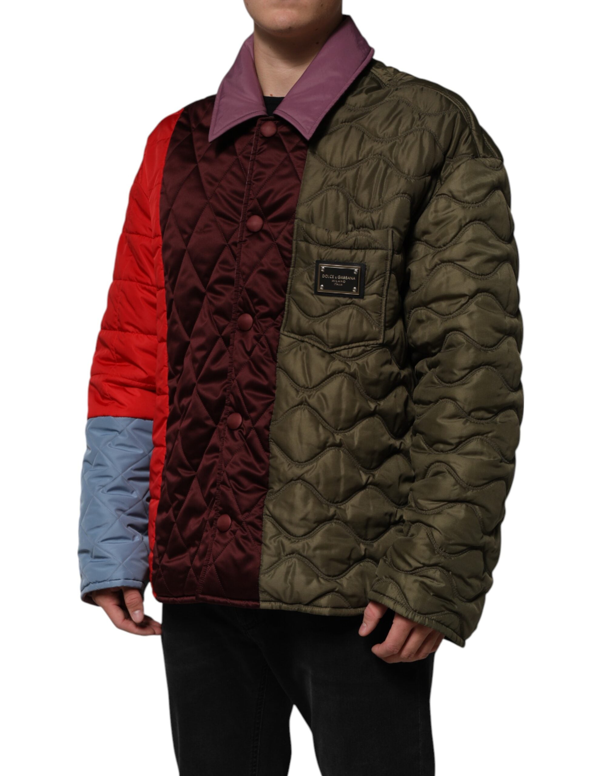 Dolce & Gabbana Multicolor Patchwork PolyesterQuilted Jacket