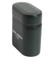 Dolce &amp; Gabbana Svart Läderfodral med Logotyptryck och Flipfodral till Herr Airpods