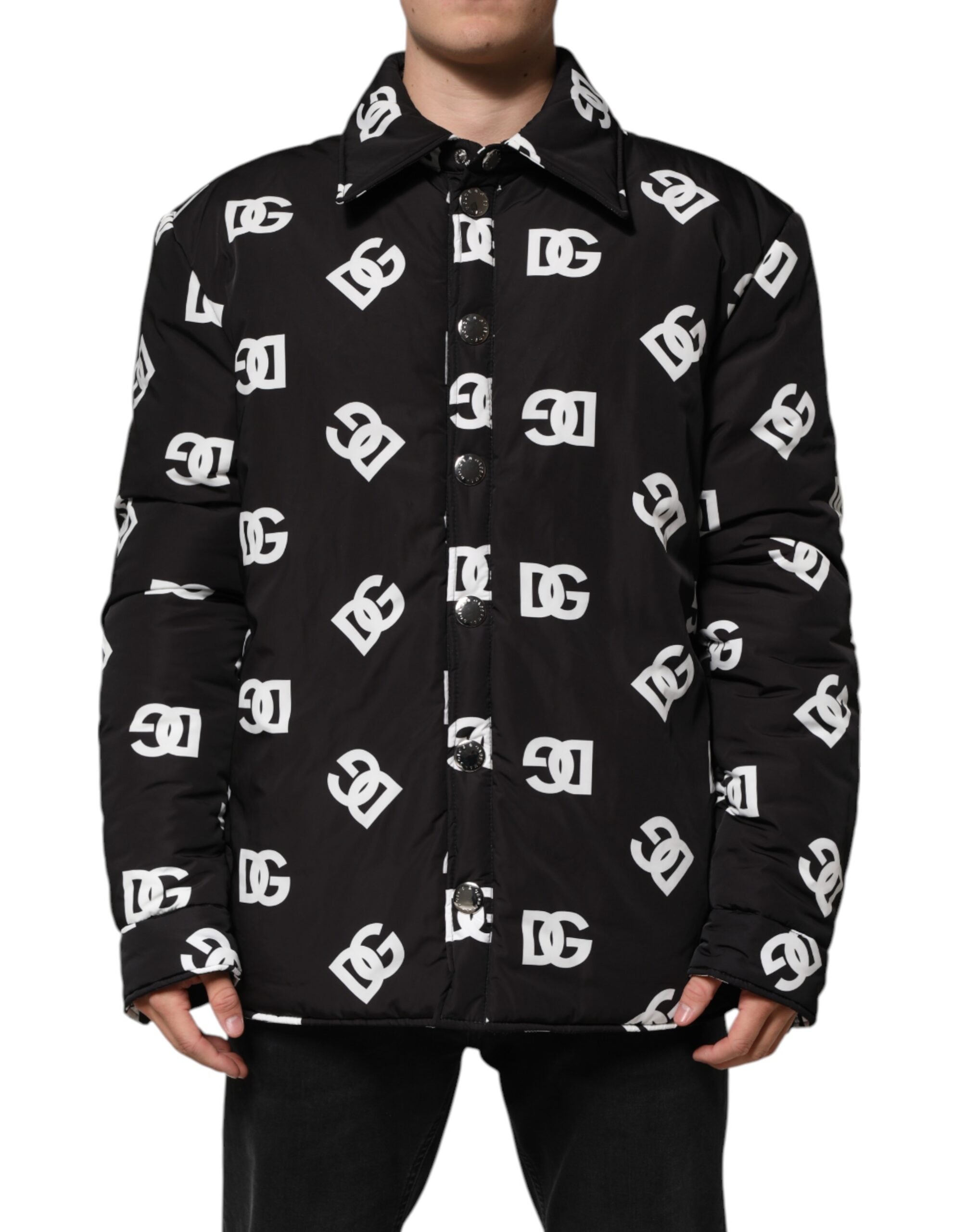 Svart DG Monogram Nylon Windbreaker-jakke