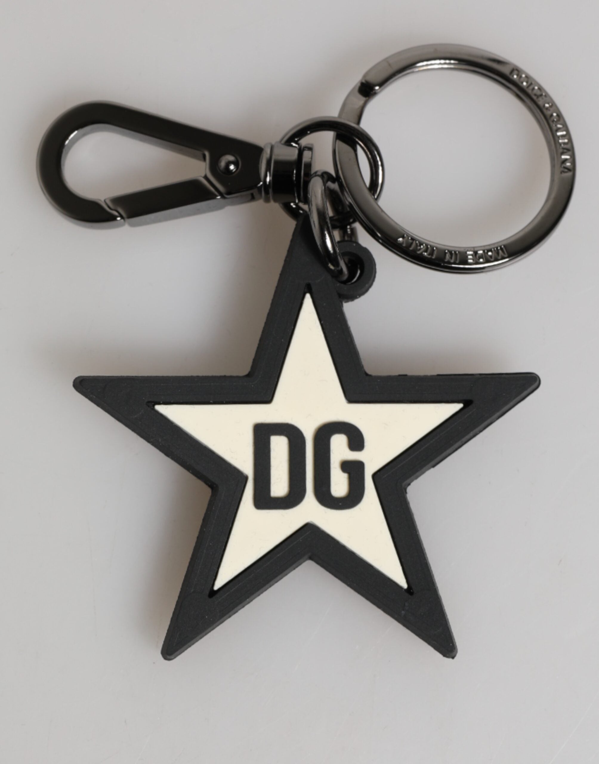 Hvit Svart DG Logo Star Gummi Herre Nøkkelring