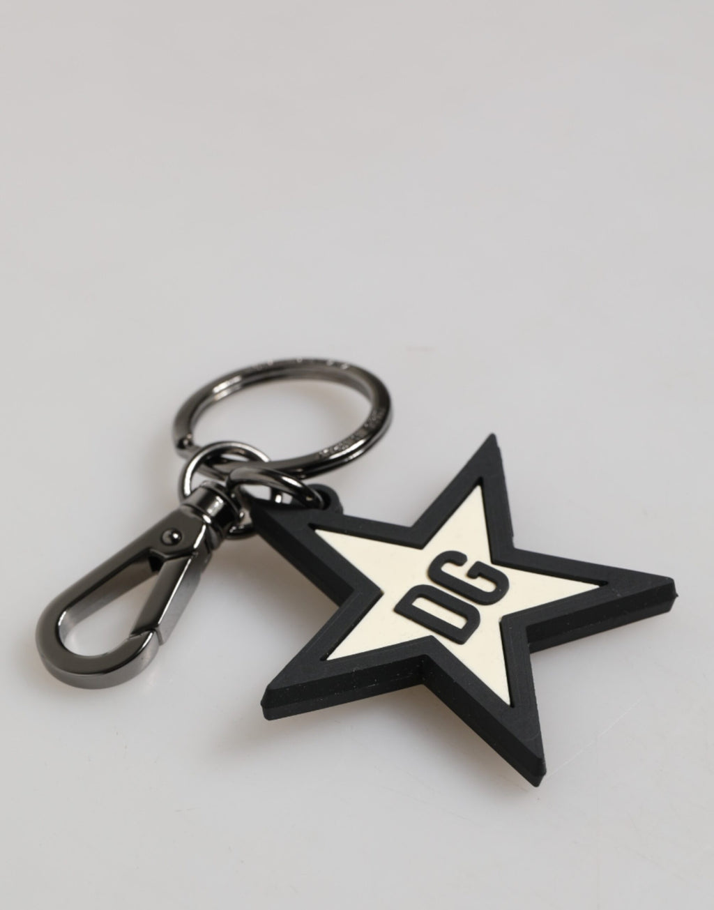 Hvit Svart DG Logo Star Gummi Herre Nøkkelring