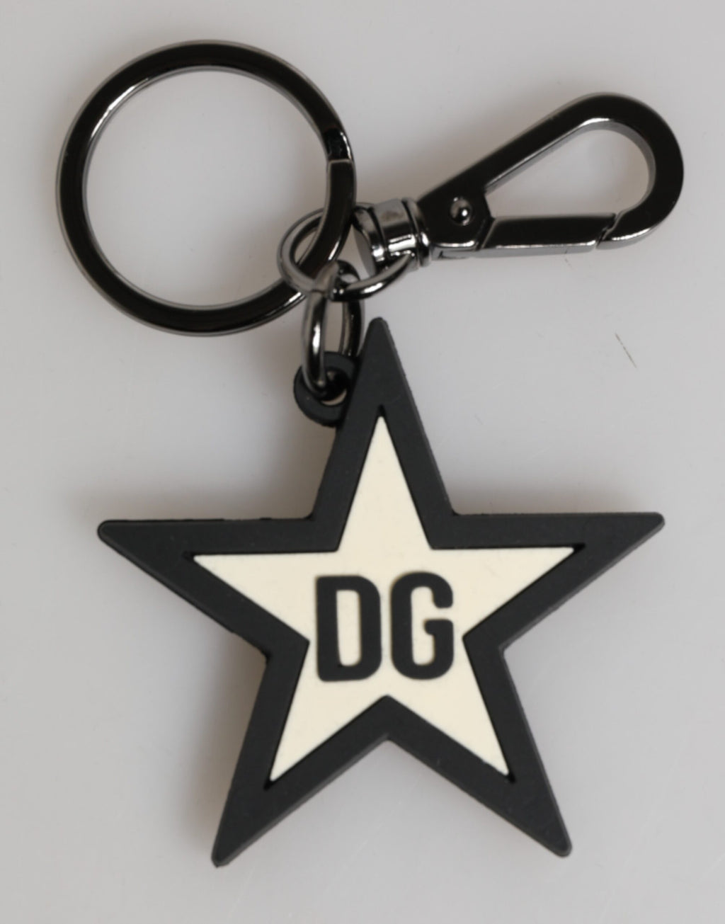 Hvit Svart DG Logo Star Gummi Herre Nøkkelring