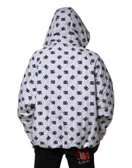 Dolce & Gabbana White DG Monogram Hooded Quilted Jacket