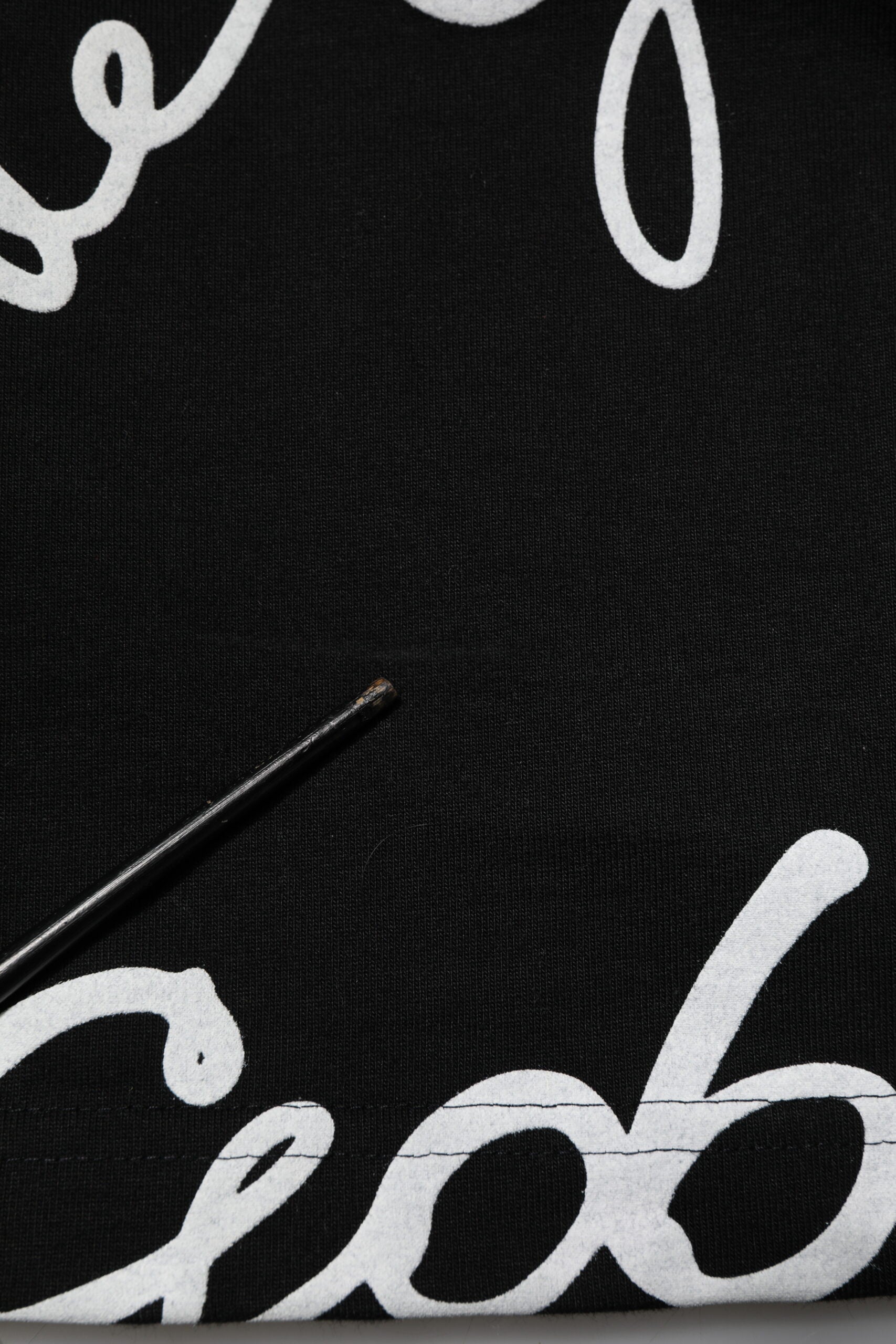 Dolce & Gabbana Black Logo Print Cotton Crew Neck  T-shirt