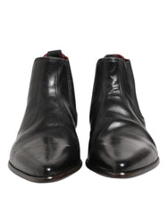 Dolce & Gabbana Black Chelsea Slip On Men Ankle Boots Shoes