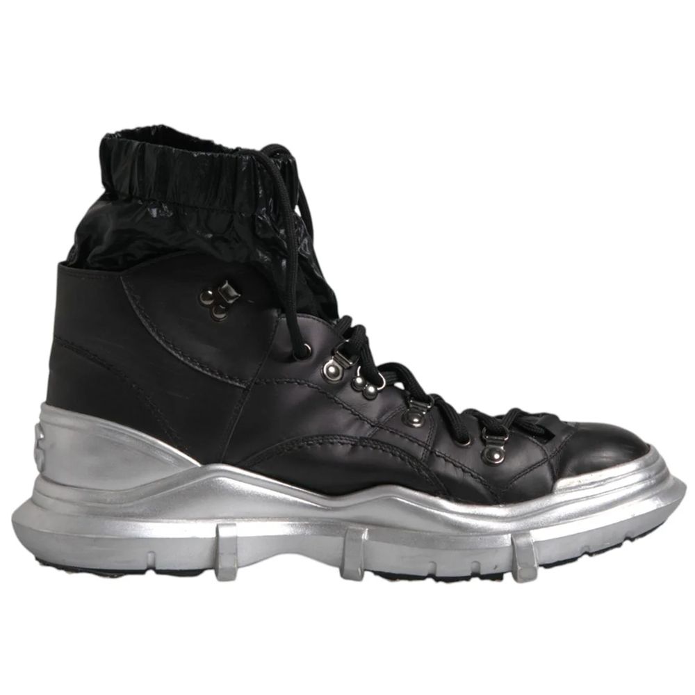 Dolce & Gabbana Black Lambskin Men Ankle Boot