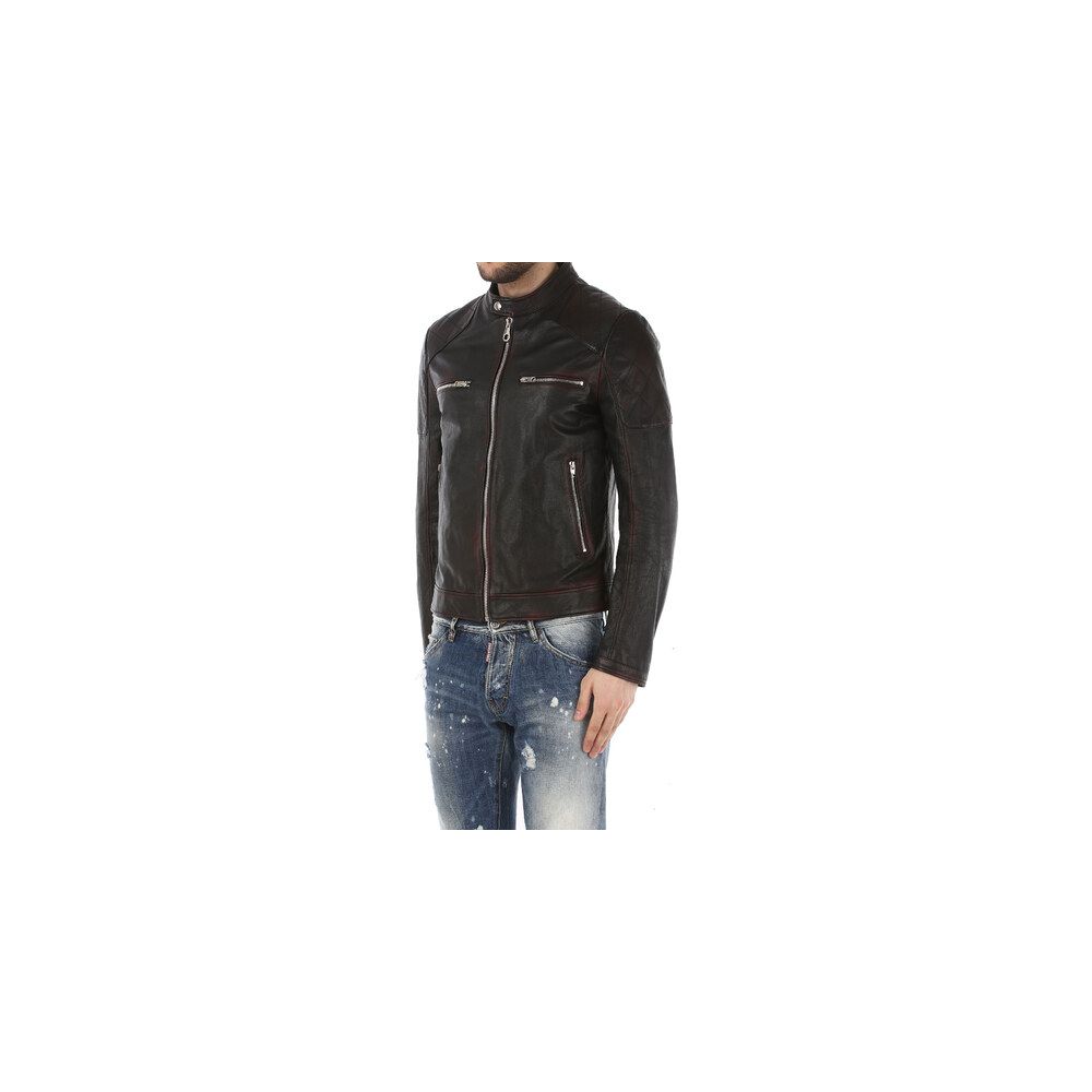 Dolce & Gabbana Black Goatskin Men Jacket