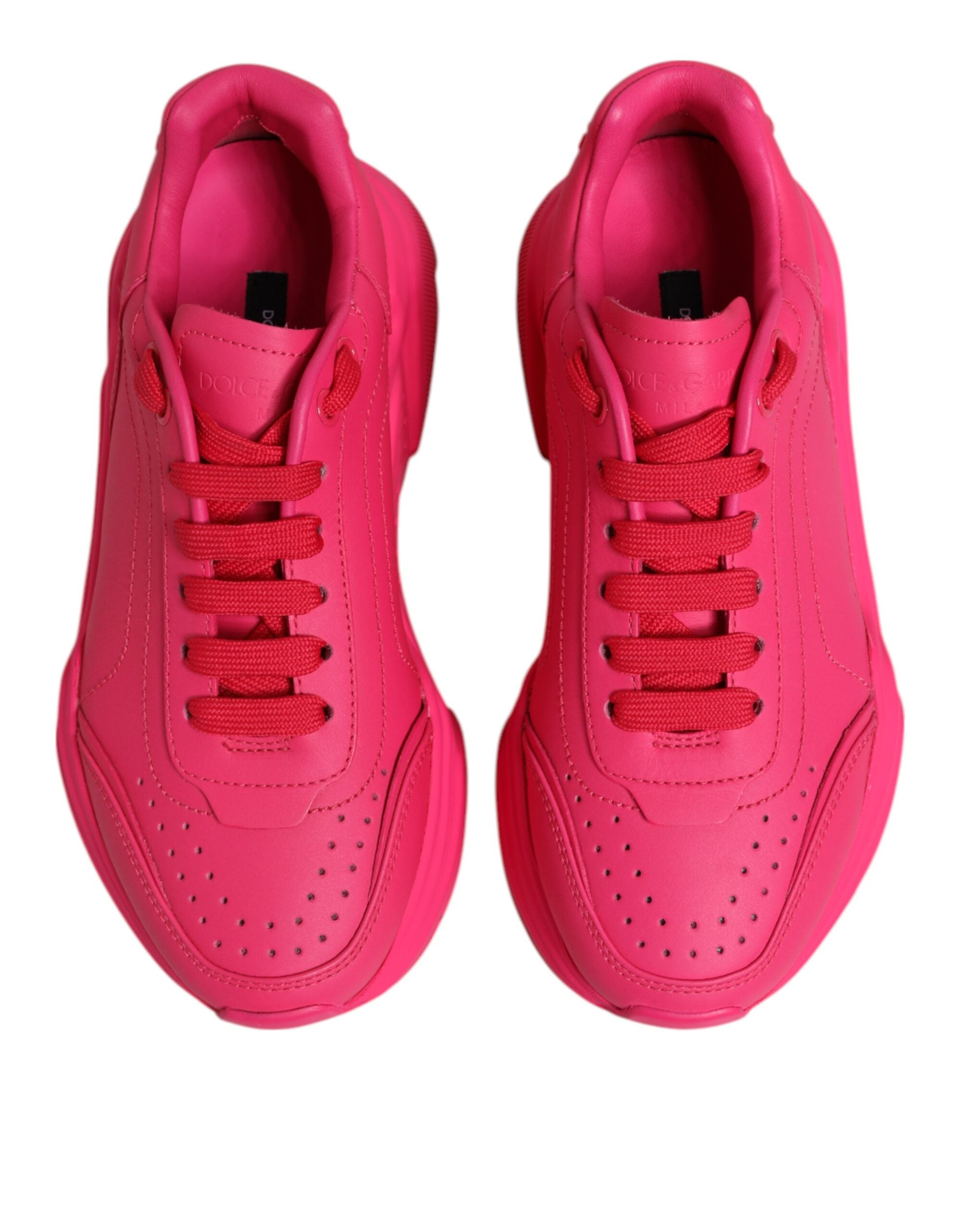 Dolce & Gabbana Pink Leather Daymaster Low Top Sneakers Shoes