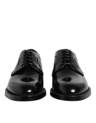 Dolce & Gabbana Black Calf Leather Lace Up Dress Shoes