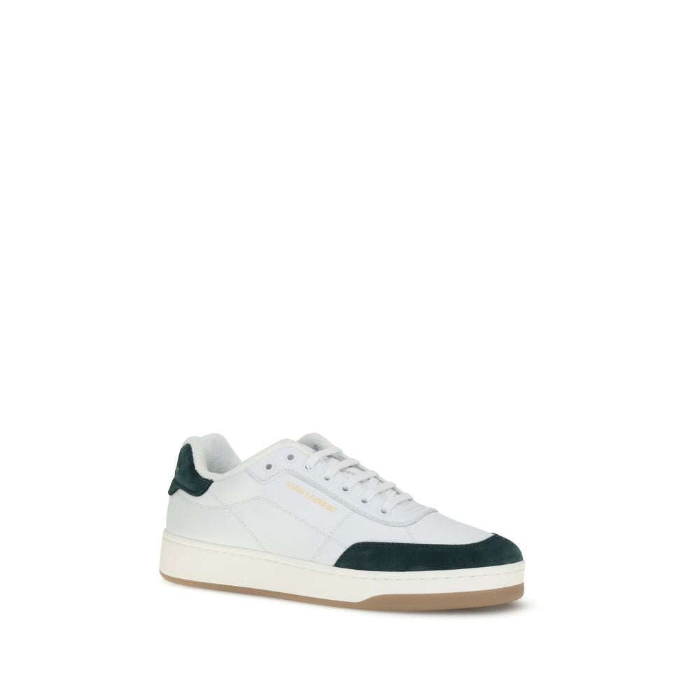 Saint Laurent White Calf Leather Bos Taurus Low Top Sneakers