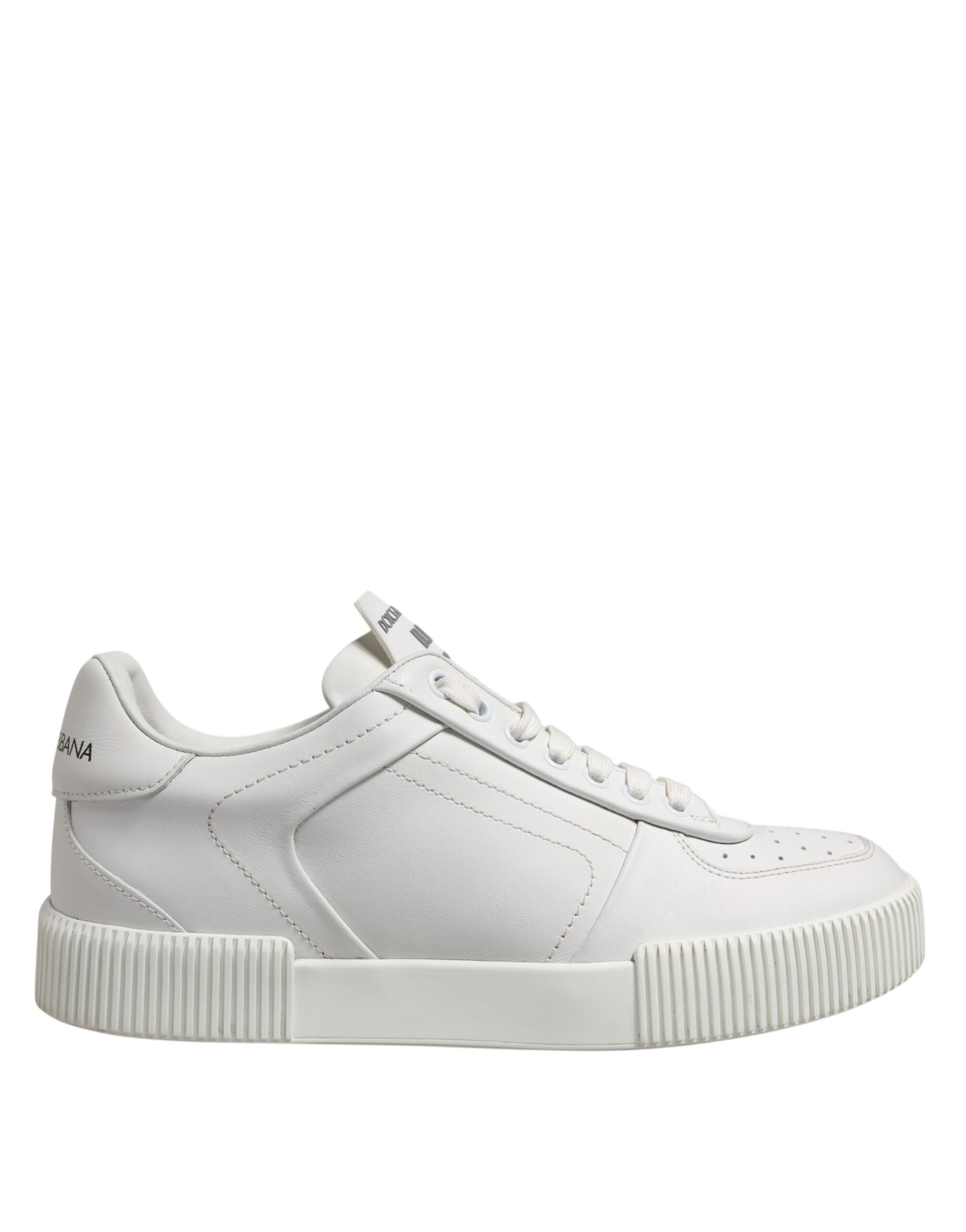 Dolce & Gabbana White Miami Leather Low Top Sneakers Shoes