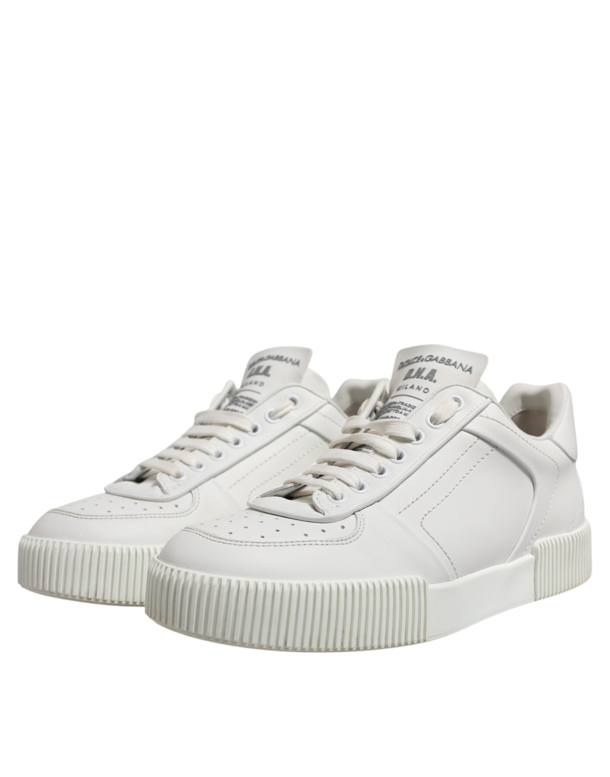 Dolce & Gabbana White Miami Leather Low Top Sneakers Shoes