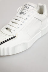 Dolce & Gabbana White Miami Leather Low Top Sneakers Shoes