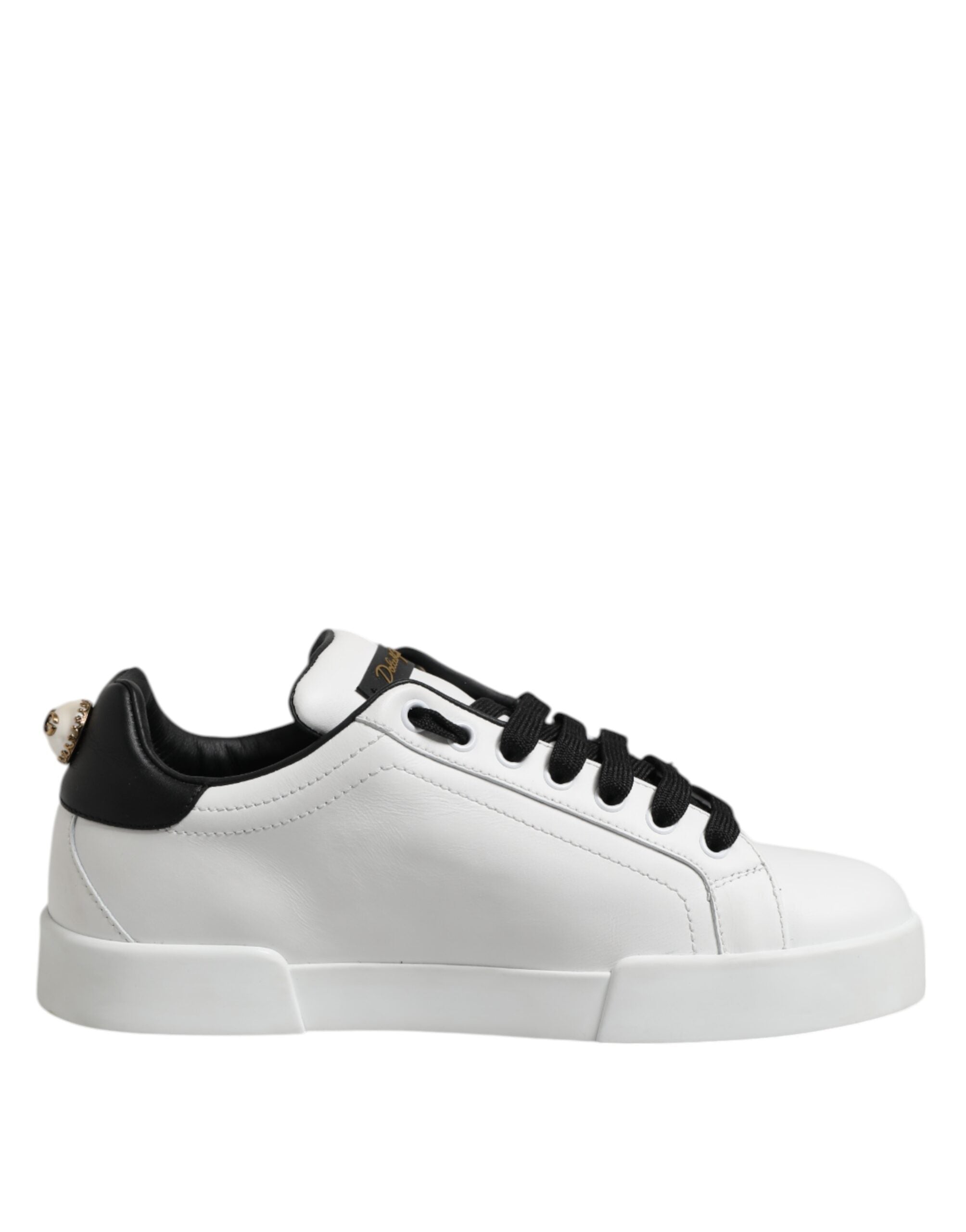 Vita Portofino Sneakers i Läder med Snörning
