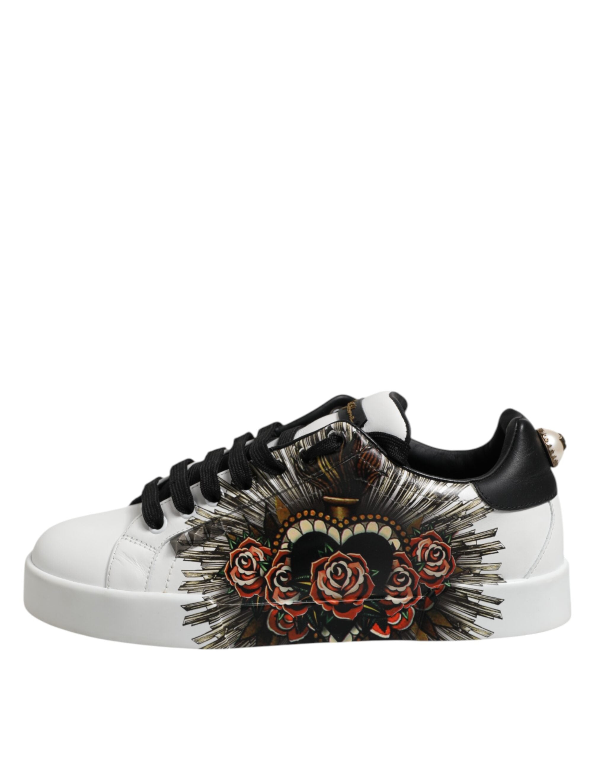 Vita Portofino Sneakers i Läder med Snörning