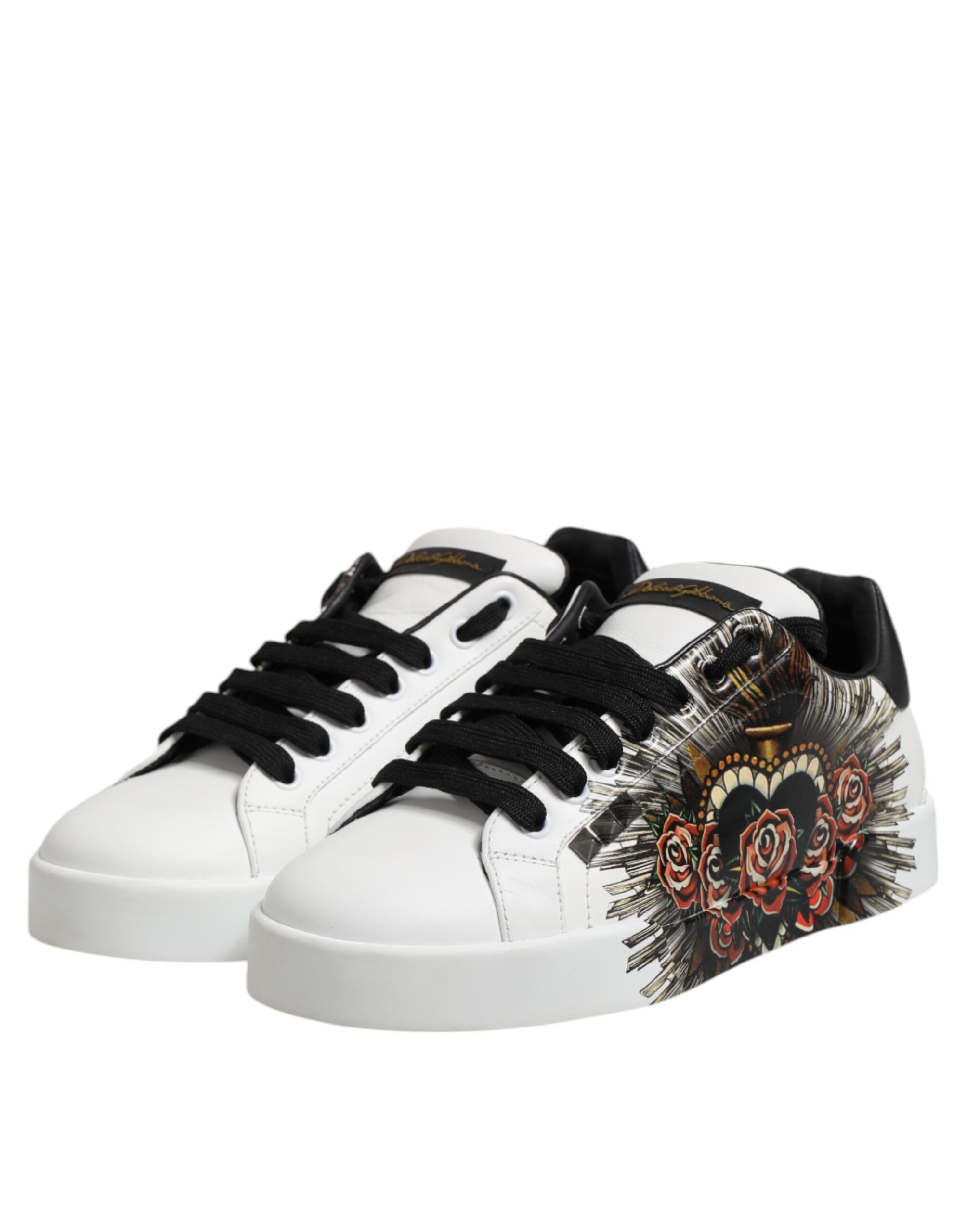 Vita Portofino Sneakers i Läder med Snörning