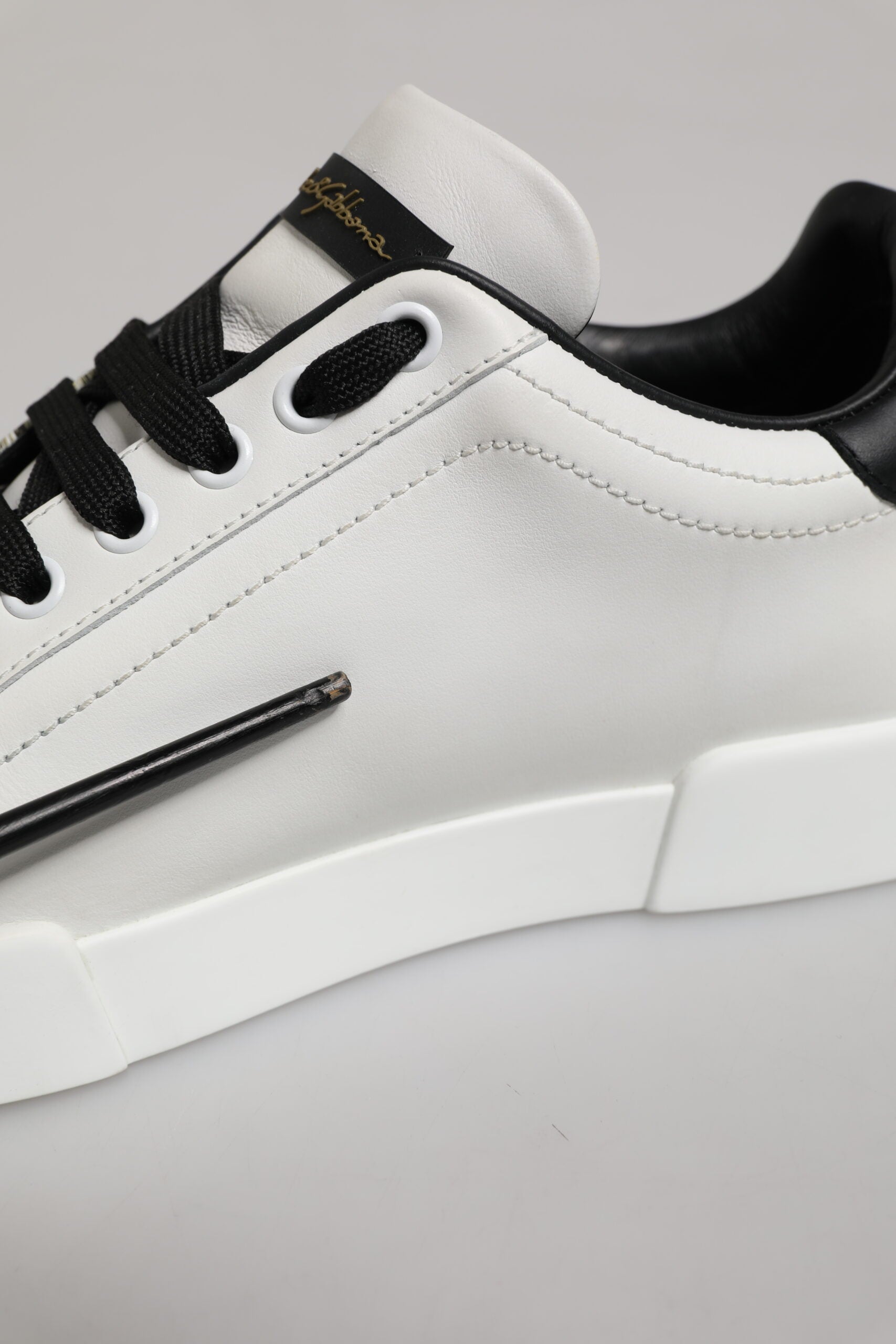Vita Portofino Sneakers i Läder med Snörning