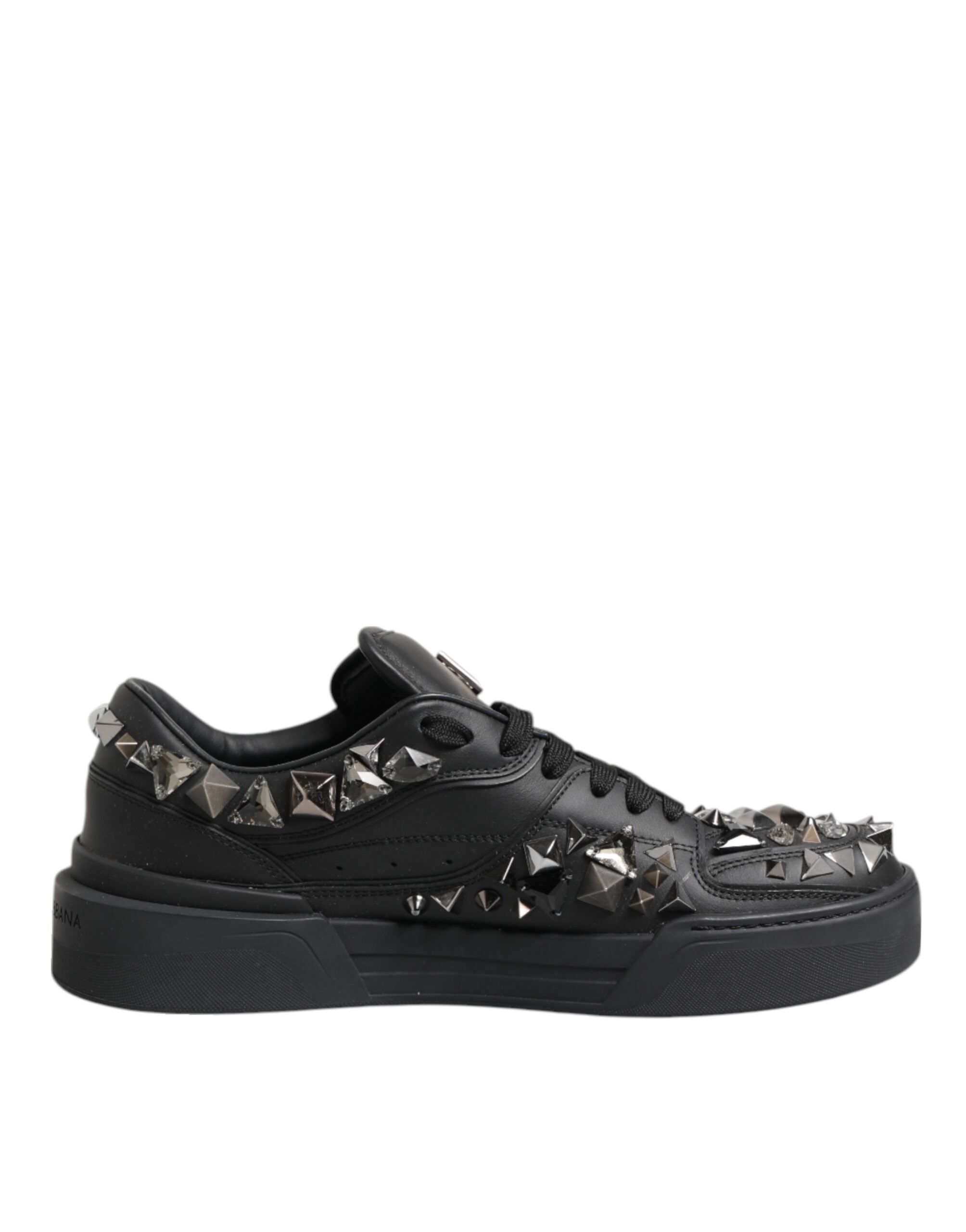 Svarta låga sneakers med lädernibb