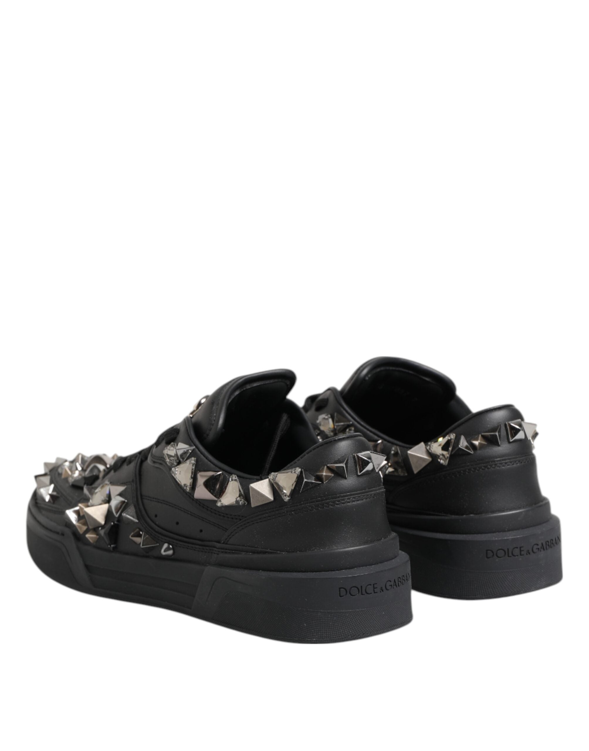 Svarta låga sneakers med lädernibb