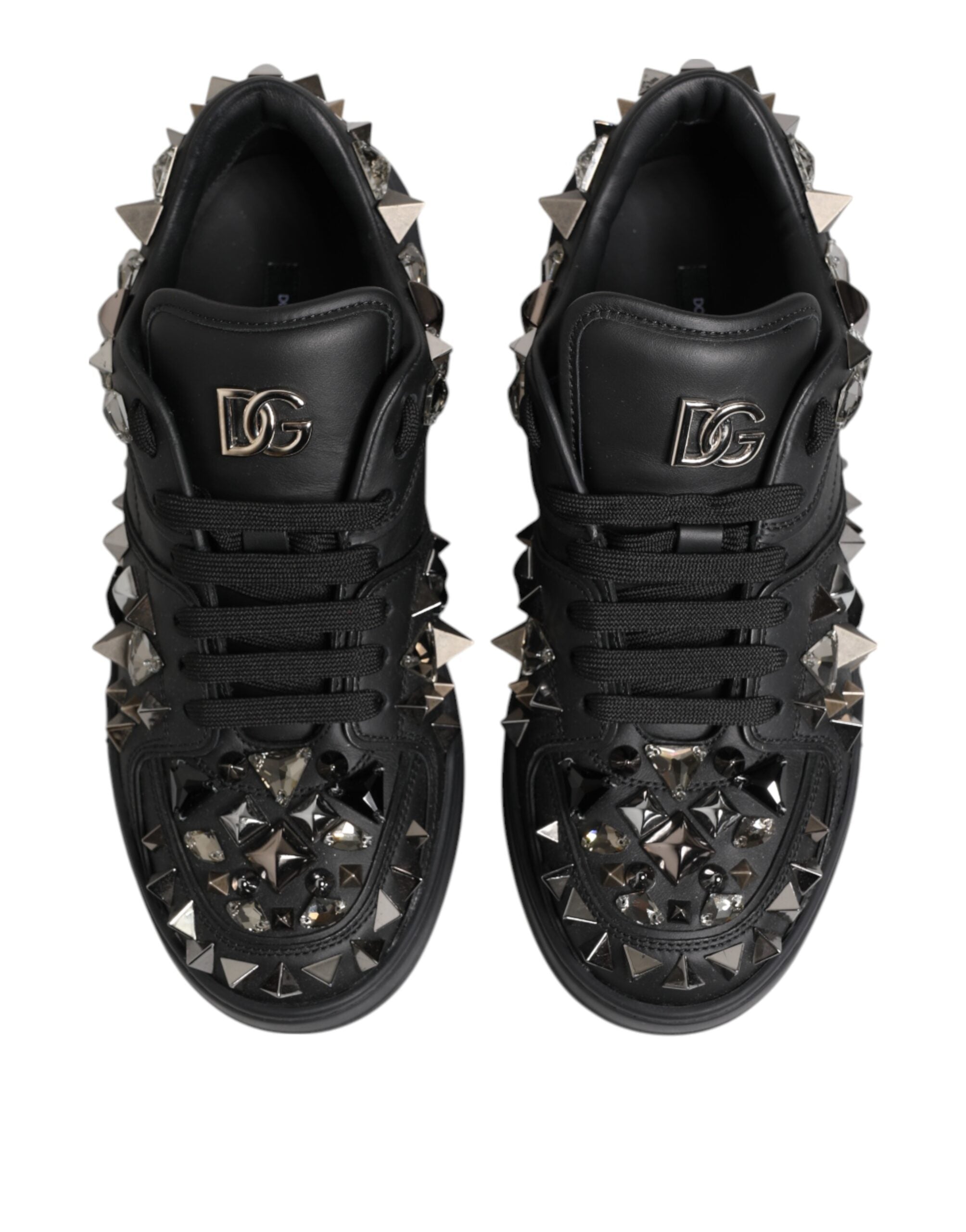 Svarta låga sneakers med lädernibb
