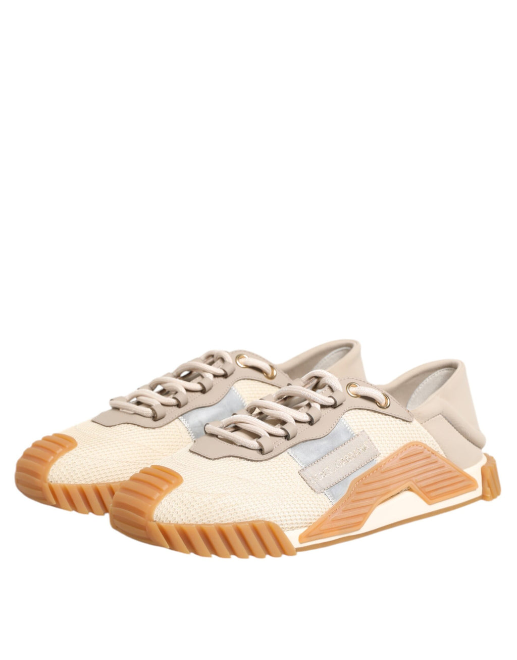 Dolce & Gabbana Beige Lace Up Low Top NS1 Men Sneakers Shoes