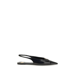 Saint Laurent Black Calf Leather Bos Taurus Ballet Flats