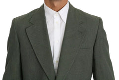 Romeo Gigli Green Linen Blazer One Piece Single Breasted Jacket