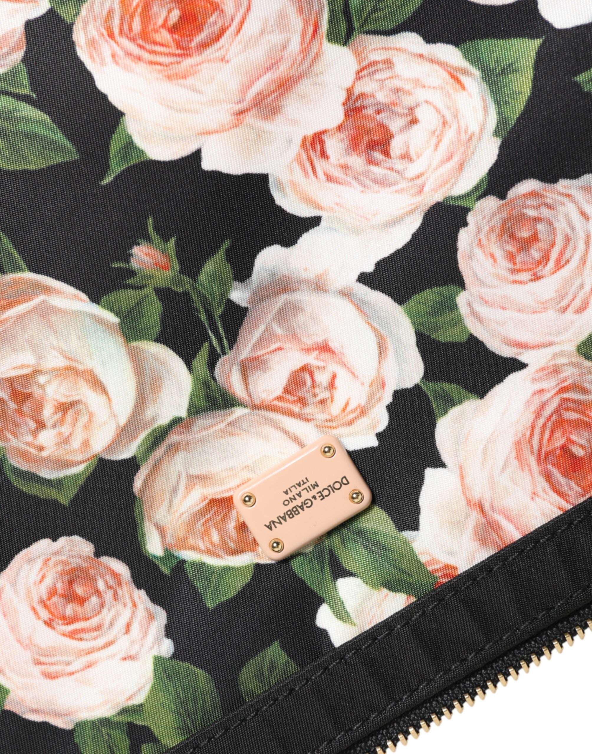 Flerfarget blomstermønster DG plakett clutch dameveske Borse-veske