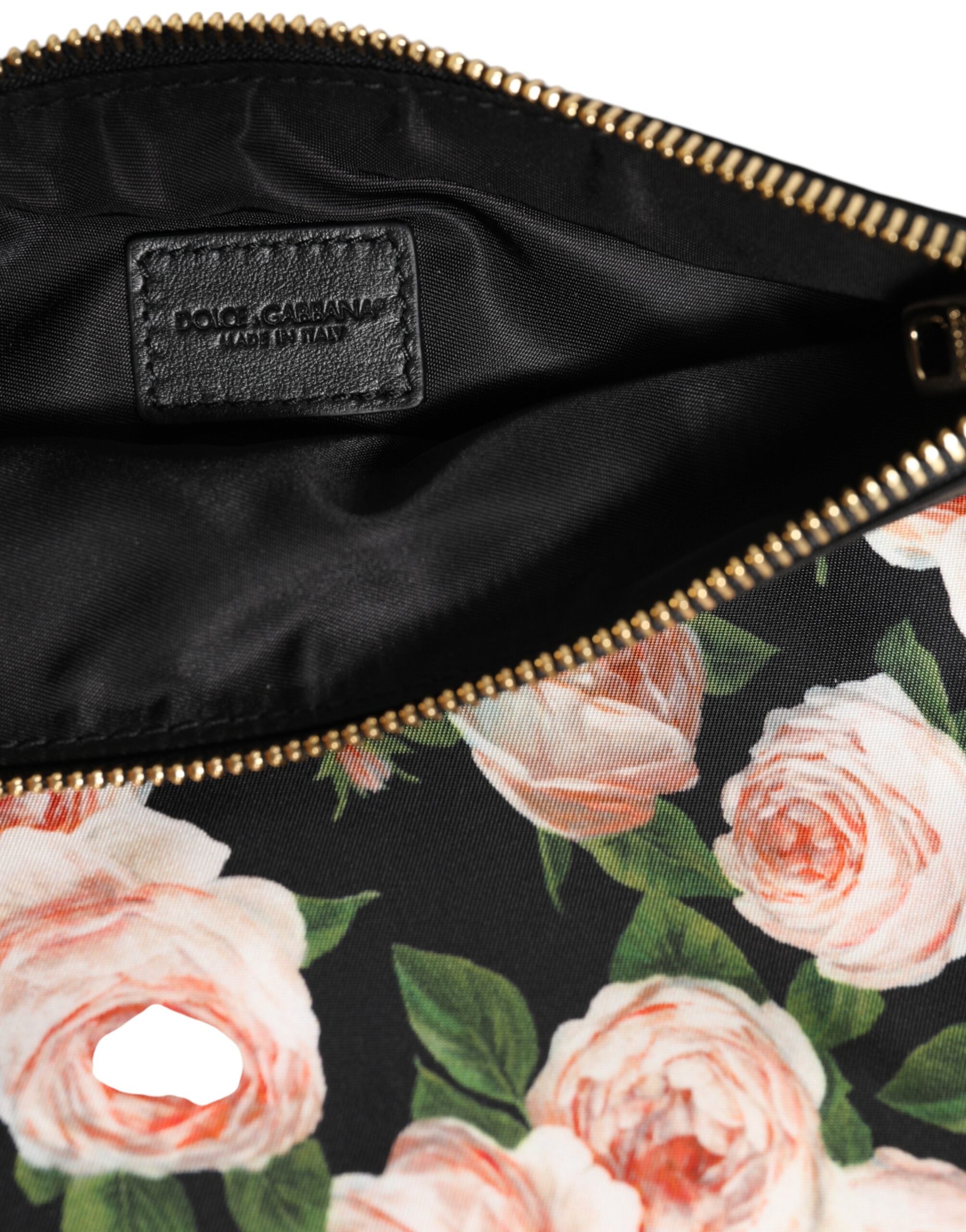 Flerfarget blomstermønster DG plakett clutch dameveske Borse-veske