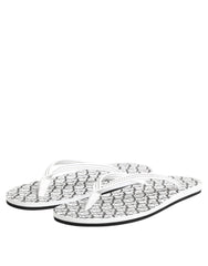 Dolce & Gabbana Black White Logo Beachwear Flats Slipper Shoes