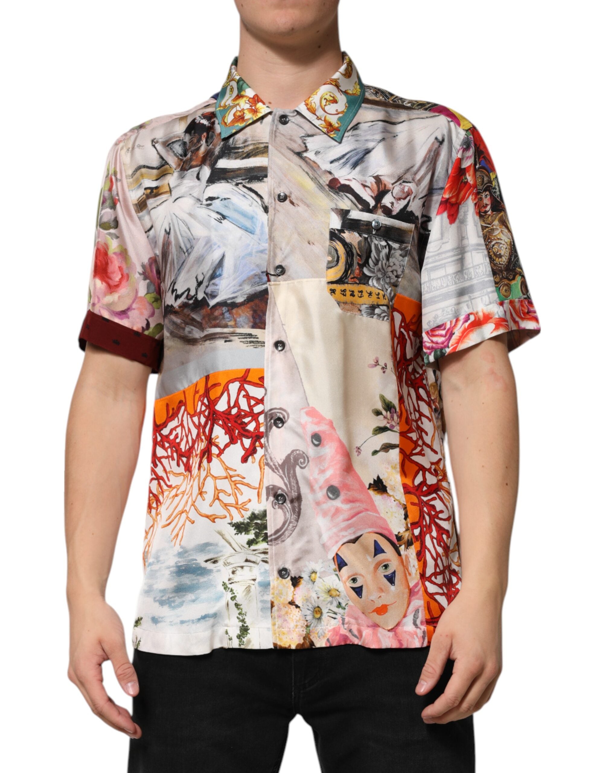 Flerfarget Hawaii-skjorte med skalltrykk