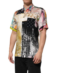 Dolce & Gabbana Multicolor Printed Button Down Casual Shirt