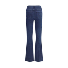 Mother Denim Blue Cotton Cropped Jeans