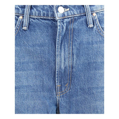 Mother Denim Blue Cotton Cropped Jeans