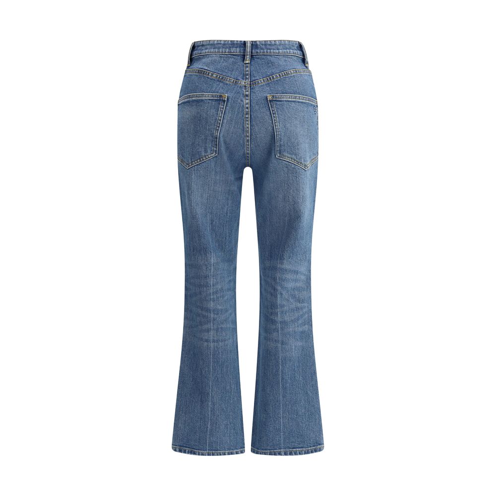 Beskurna utsvängda jeans