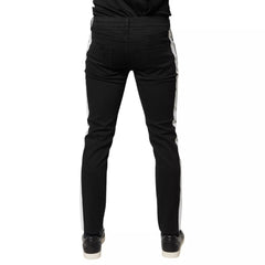 Dolce & Gabbana Black Tattered White Lining Skinny Denim Jeans