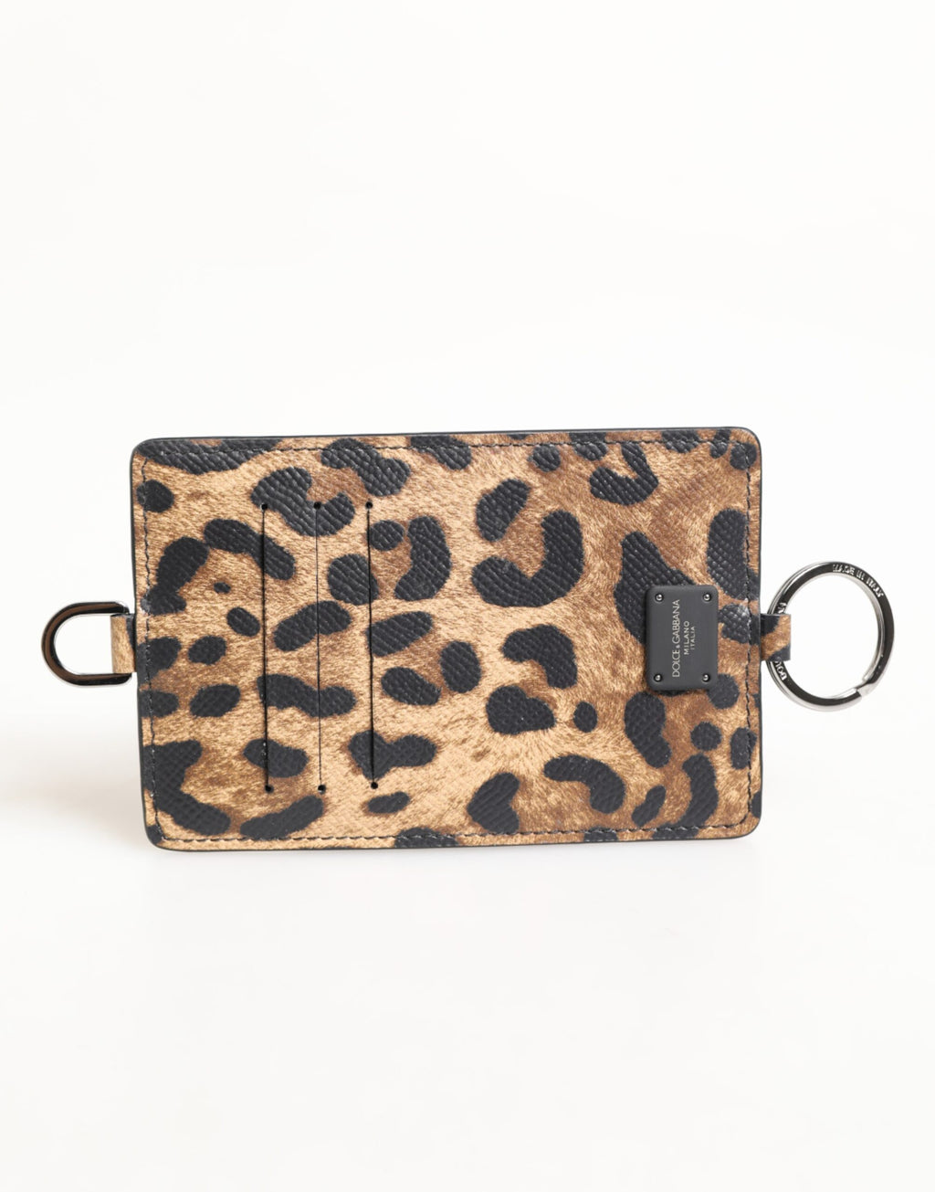 Leopardprint skinnpreget lanyard-kortholderlommebok
