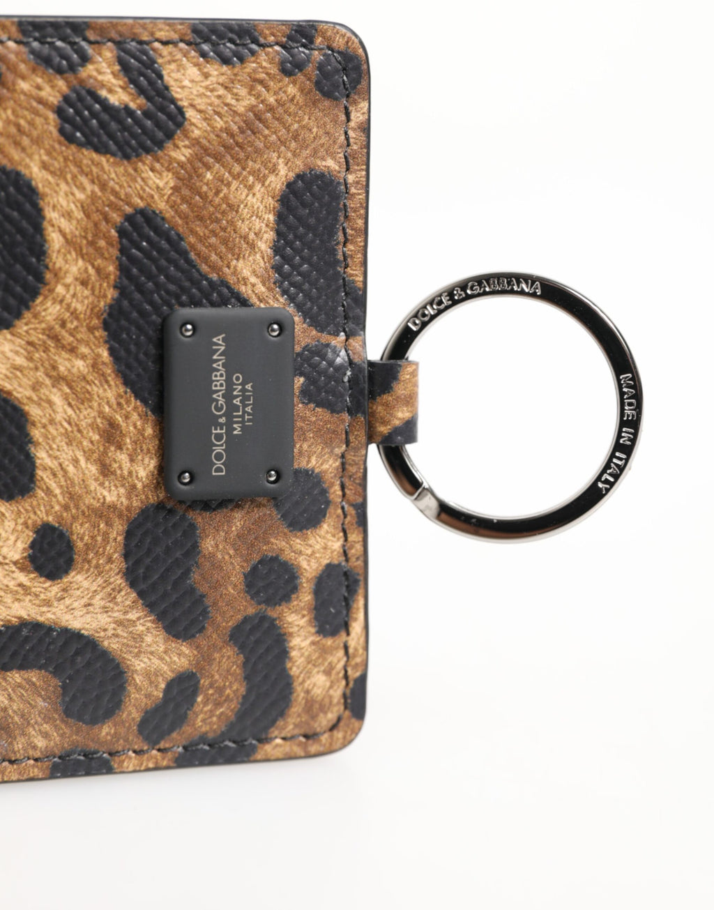 Leopardprint skinnpreget lanyard-kortholderlommebok