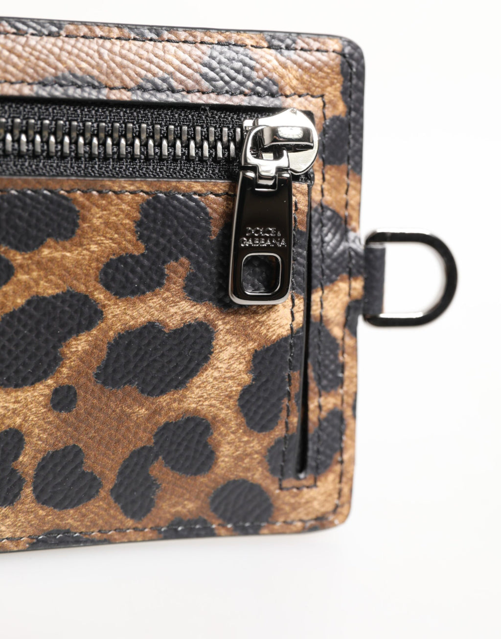 Leopardprint skinnpreget lanyard-kortholderlommebok