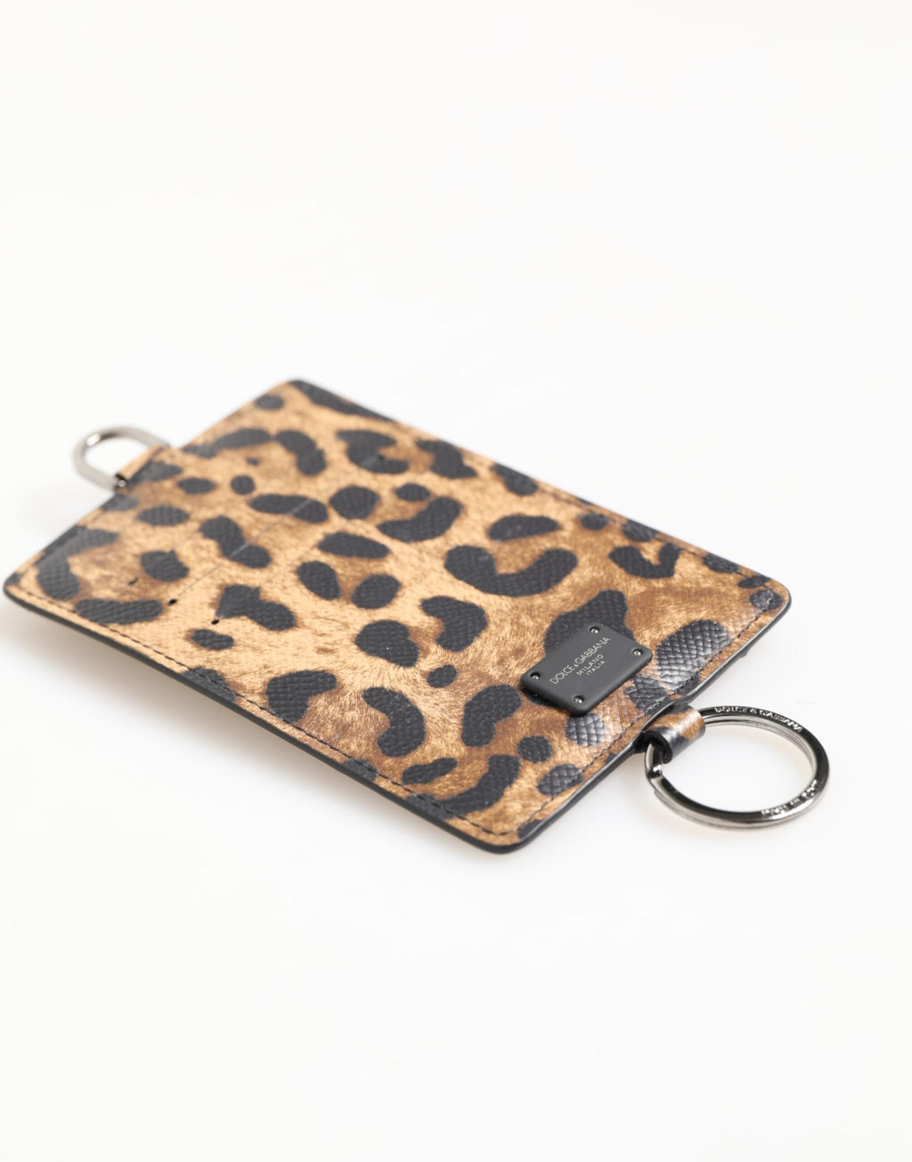 Leopardprint skinnpreget lanyard-kortholderlommebok