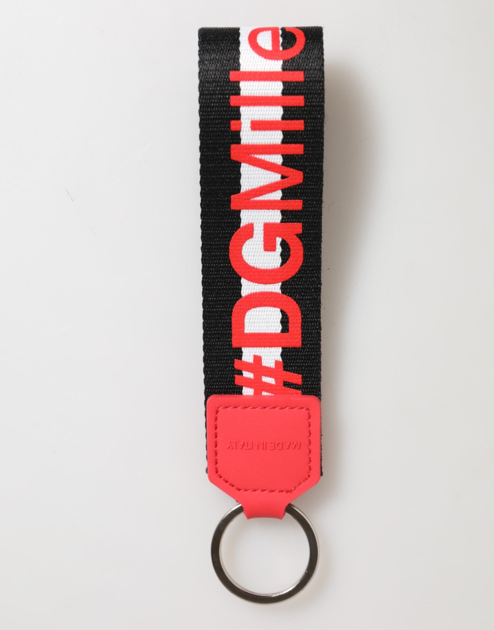 Rød Hvit DG Logo Polyester Messing Holder Nøkkelring