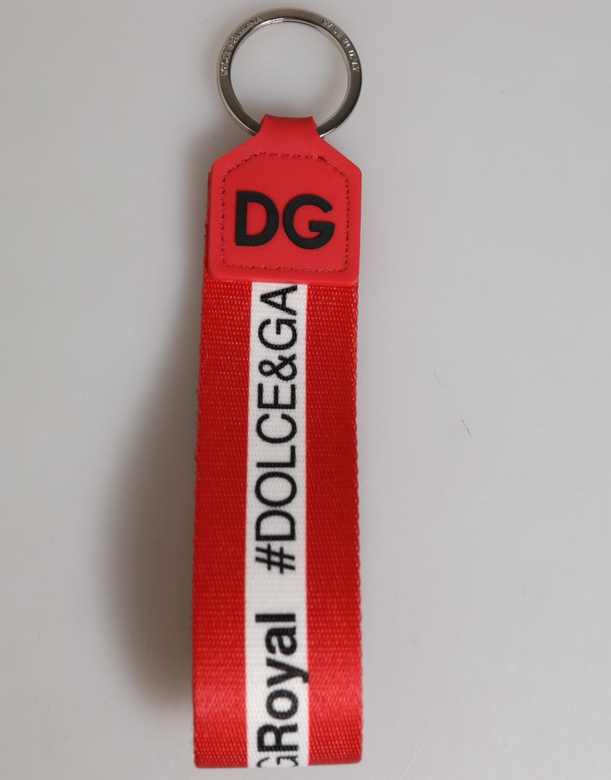 Rød logo polyester sølv messingholder nøkkelring herre nøkkelring